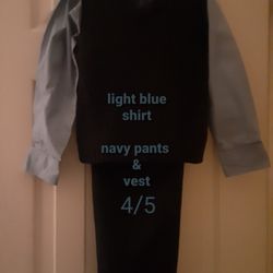 Boy Size 4/5 Dress Shirt, Pants & Sweater Vest