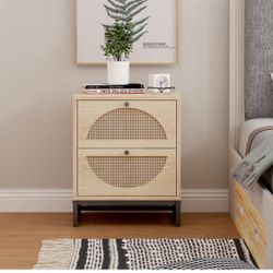K28 $60 Rattan Nightstand with 2 Drawer