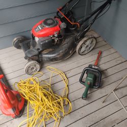 Lawnmower, Hedge Trimmer and Electric Blower