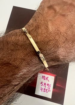 18K Solid Gold Bracelet For Wedding 5.9Gr 7.25 Inches Long