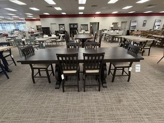 Elements Stone Dining Table - Dark Espresso Brown