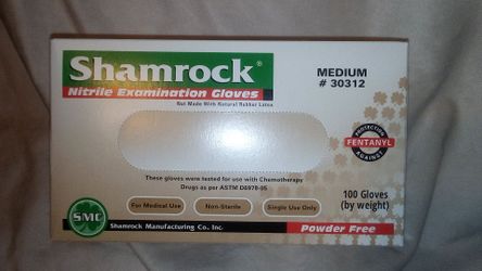 Shamrock Nitrile Examination Gloves Medium 100ct