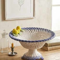 Italian Lemon Ceramic Fruit Bowl – Handmade in Italy – Mediterranean Kitchen Decor