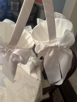Two Flowers Girl Basket One Pillow One Full Box Silke Flowers Very Elegant Beautiful Use Only One Time For My Son Wedding Each $10 All $35 OBO
