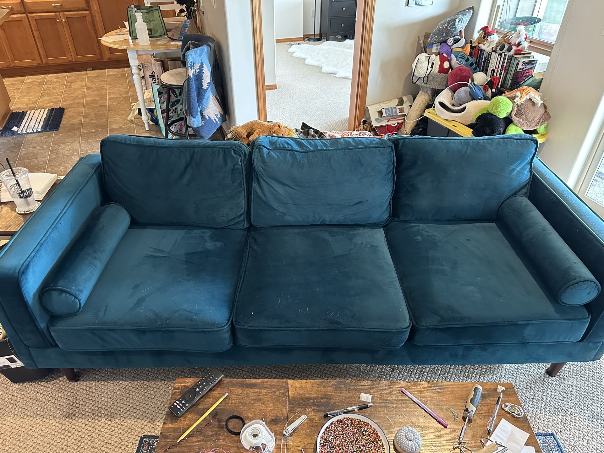 Blue Three Seat Couch