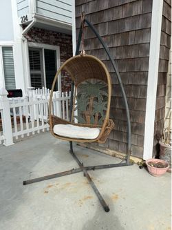 World Market Palm Tree Egg chair and stand