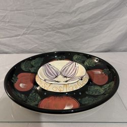 Hand painted veggie and dip bowl