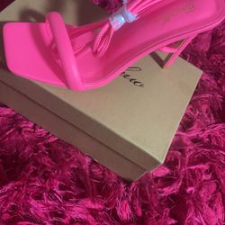 Hot Pink Heels ( Wrap Around Ankle Strap )