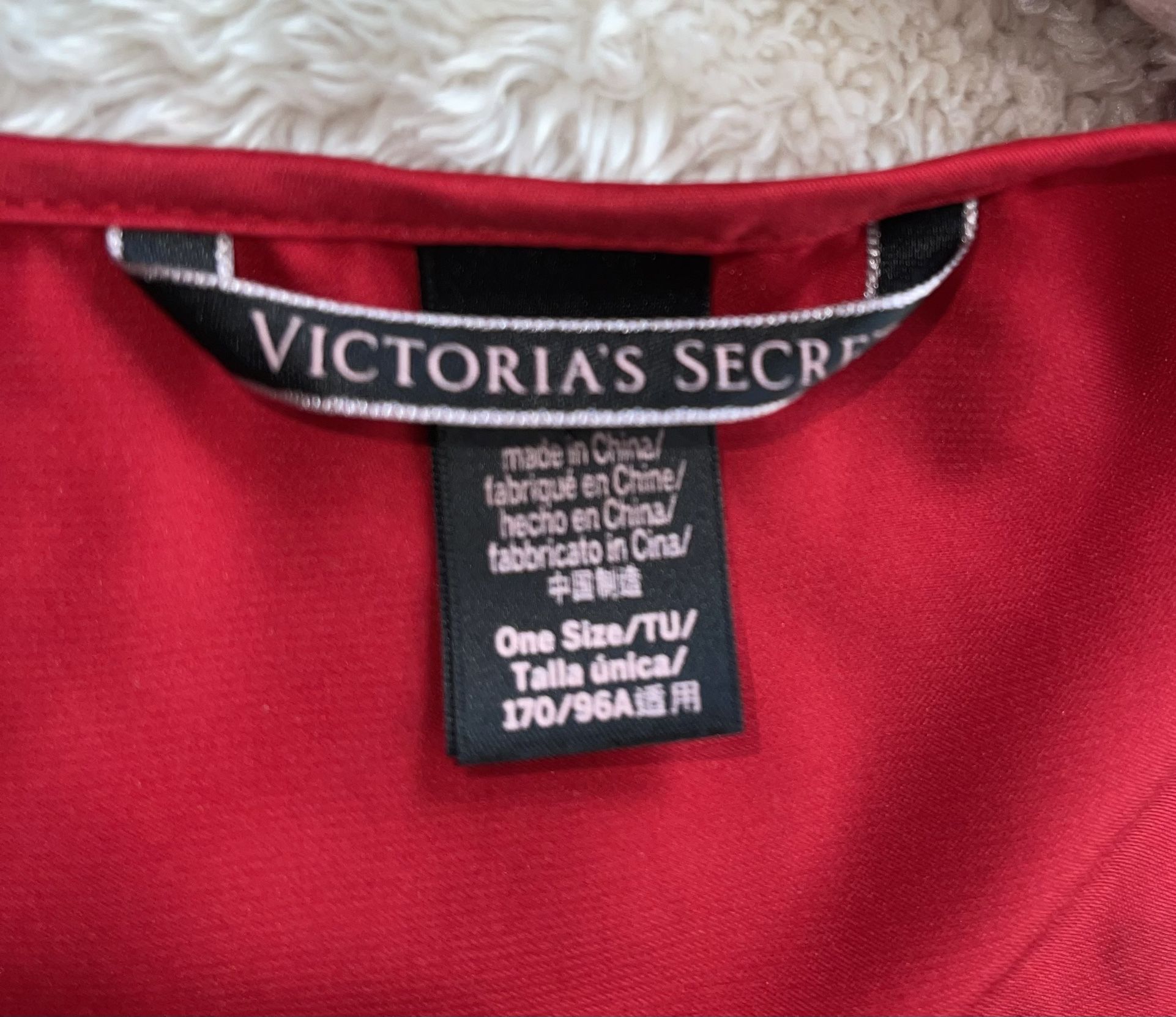 Victoria’s Secret Very Sexy red Silky Satin Robe .