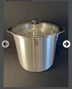 Imusa 32qt Boiler Pot With 21qt Basket Glass Lid & Cool Touch Handles