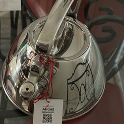 All-Clad Specialty Stainless Steel Tea Kettle 2 Quart Induction Pots and Pans, Cookware Silver