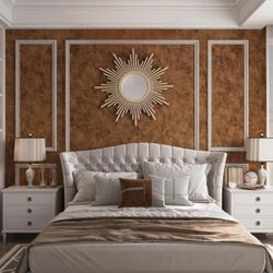 Burnt Orange Copper Peel and Stick Modern Mid Century Wallpaper