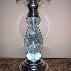 New-Bath And Body Works Silver Glitter 3 Wick Candle Pedestal