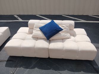 Mario Capasa Amora Tufted 86 inch loveseat couch sofa