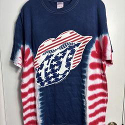 Vintage Rolling Stones Shirt Licks Tour 2002-2003 Hippie Tie Dye Flag Size XL