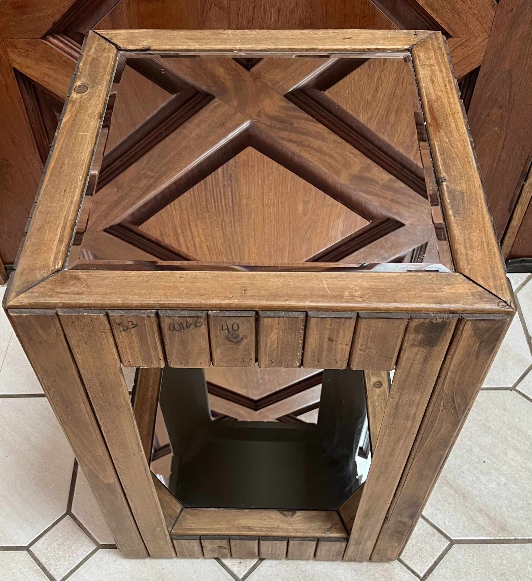 Vintage Solid Wood Mirror Table