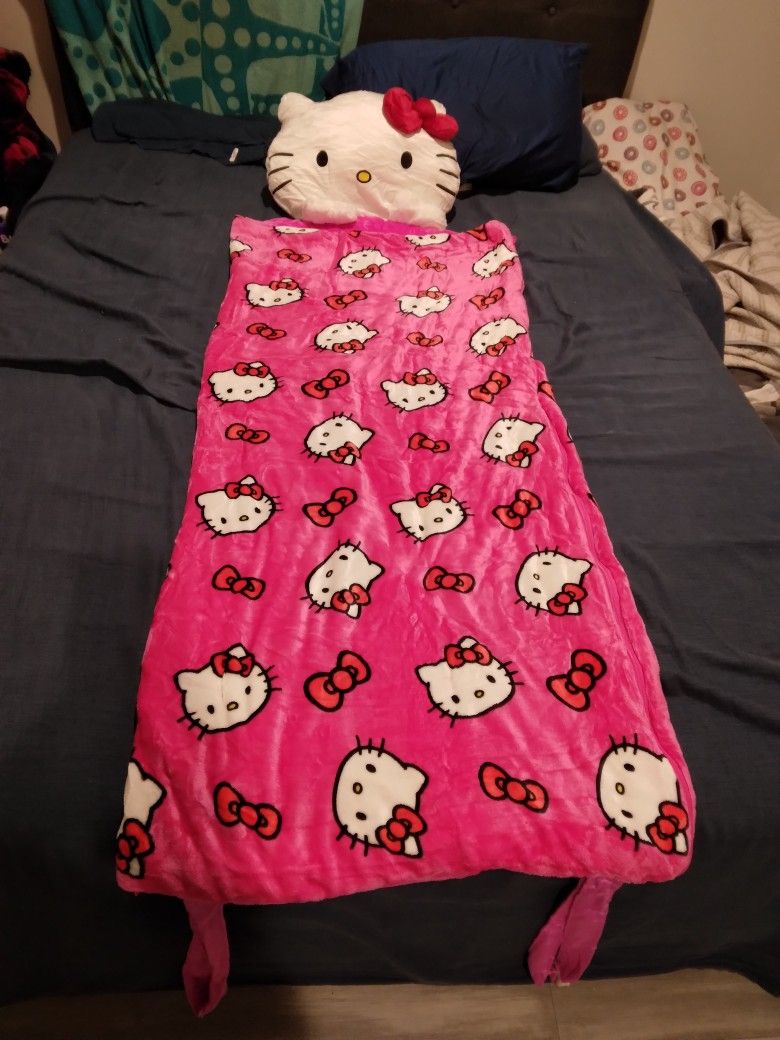 Kids Hello Kitty Slumber Kitty Sleeping Bag With Pillow