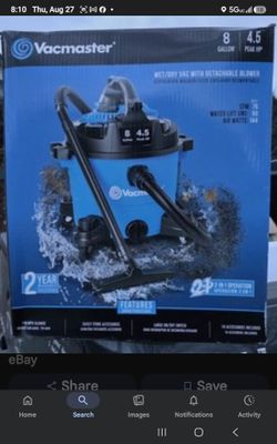 Vacmaster 8-Gallon 4.5 HP Wet/Dry Vac