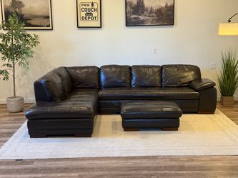 Dania dark brown Scandinavia style sectional couch delivery available