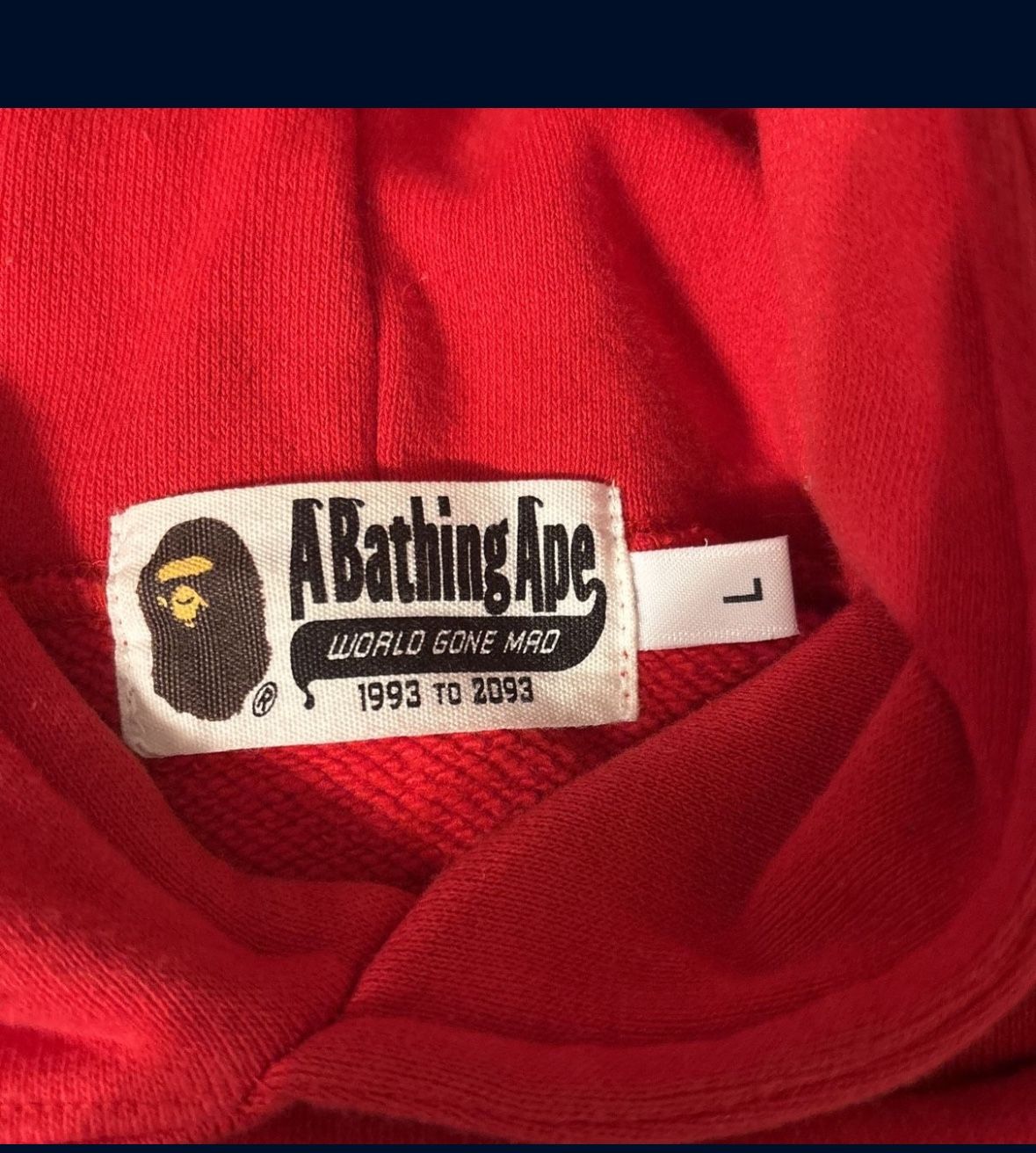 Bape Hoodie, Red, Large
