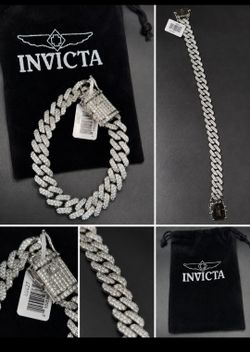 Invicta Men's/Women's Silver Cuban Link Bracelet