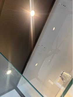 Glass display , with cabinet and lights