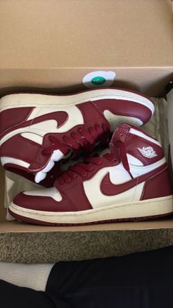 Burgundy Jordan 1 mid rise