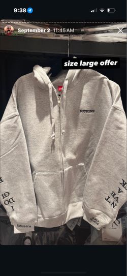 Supreme Zip-Up Hoodie Size Large