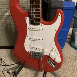 Like New 2011 Fender Starcaster Stratocaster / Strat Electric Guitar - Classic Rally Red!