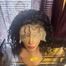 20 Inch Water Wave Human Hair Lace Front Wig