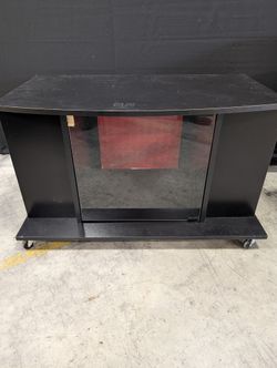 Modern Black Curved Front Media Console with Storage
