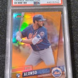 2019 Finest Pete Alonso Orange Refractor SP 02/25 Rookie Card PSA 10