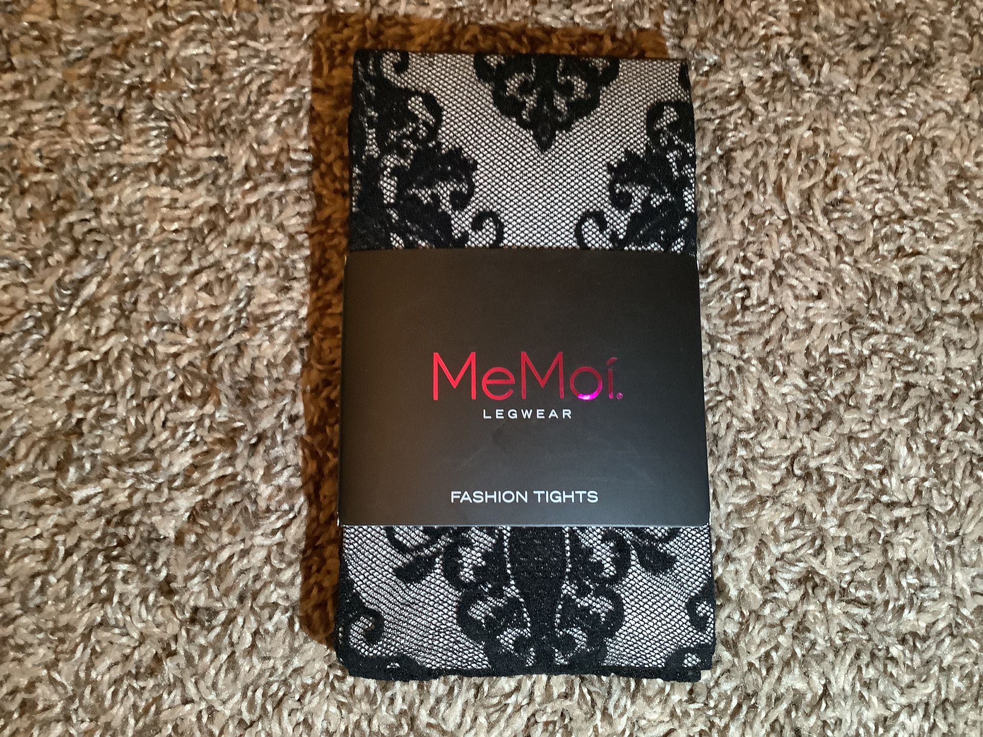 MeMoi medallion dauphine fashion sheer tights, color black, size: M/L