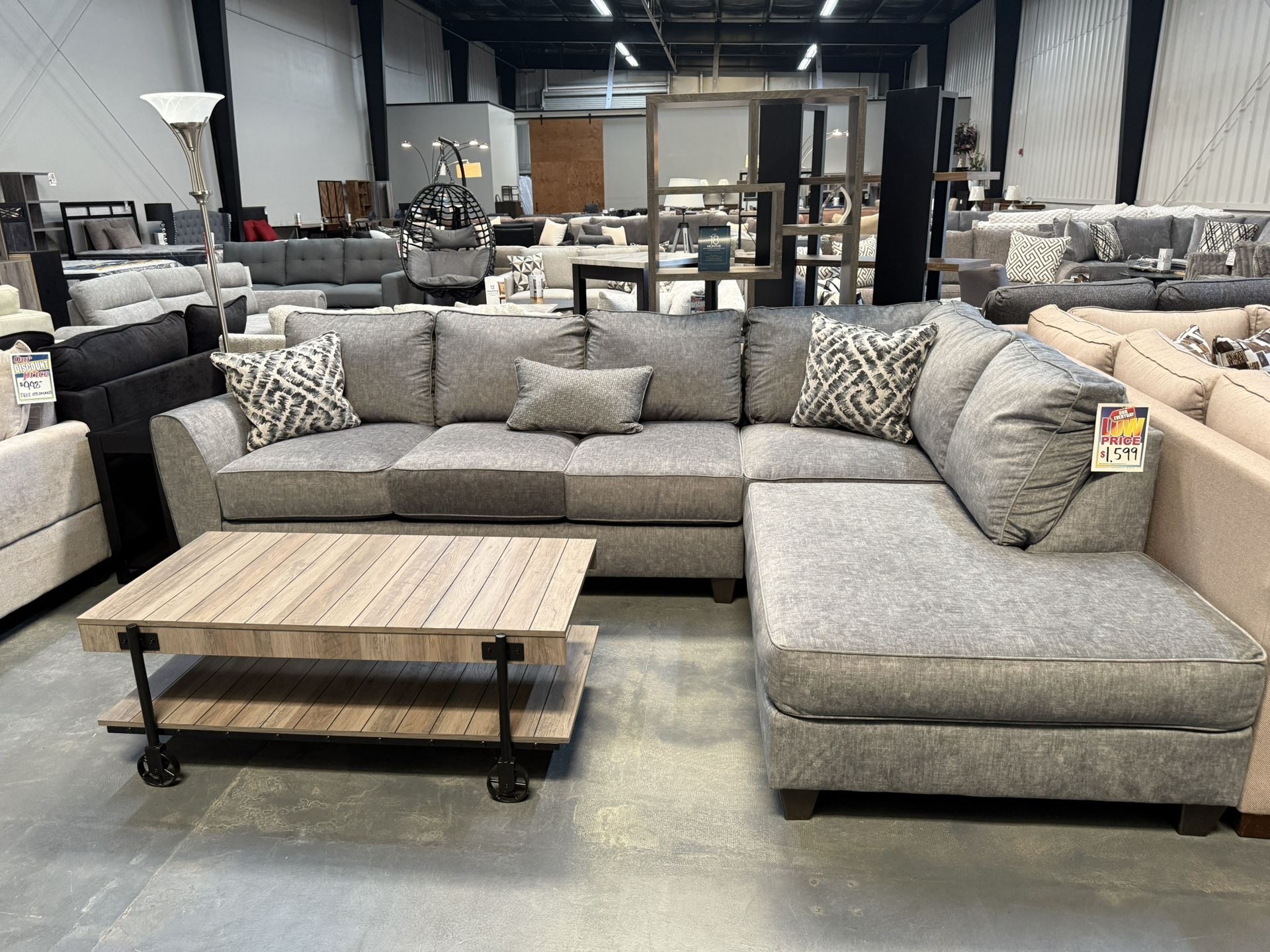 2pc Grey Sectional