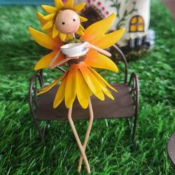 New Miniature Fairy Garden Sunflower Girl