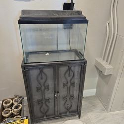 Fish Aquarium With Wroght Iron Stand