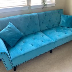 Tufted Convertible Couch Barely Used 
