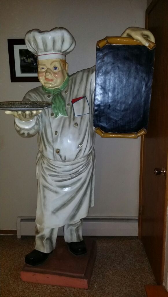 Life size Chef statue with Chalkboard