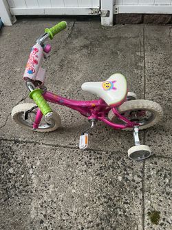 Kids Pink Bicycle with Training Wheels