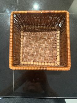 Wicker Square Storage Basket (Great for Keys!) - Brown