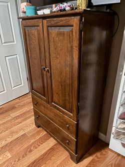 Wood Armoire with Drawers