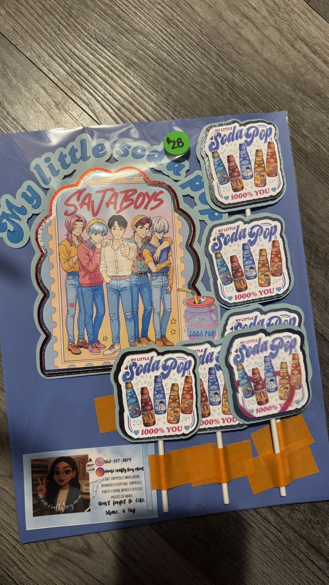 Saja Boys Cake Topper & Cupcake Toppers