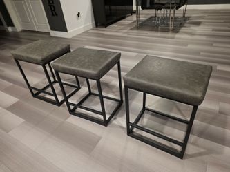 Dark Grey Bar Stools (3), Counter Height 24inch