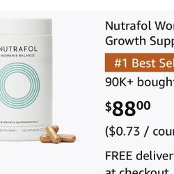 Nutrafol Women's Balance Hair Growth Ages 45 and Up USA Supplements 120 Count