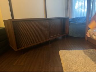 Tv stand mid century brown and black