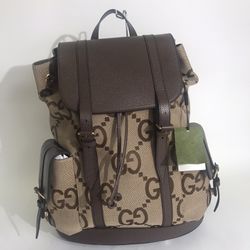 Jumbo GG Canvas Backpack in Beige - Gucci