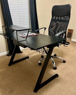 Computer Desk & Ergonomic Chair