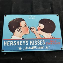 VTG Hershey’s Kisses Porcelain Sign on Steel 1991 Ande Rooney Made In USA