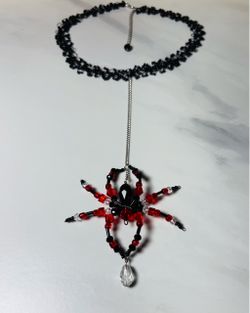 Spider Sun-catcher Choker Necklace New Halloween Accessory Handmade Jewelry