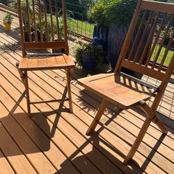  Antique Steamer Folding Wood Chairs 